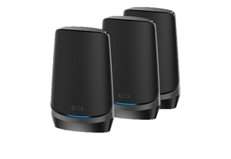 NETGEAR Orbi Quad-Band WiFi 6E Mesh System (RBKE963B) with 2 Satellite, AXE11000 Black Edition