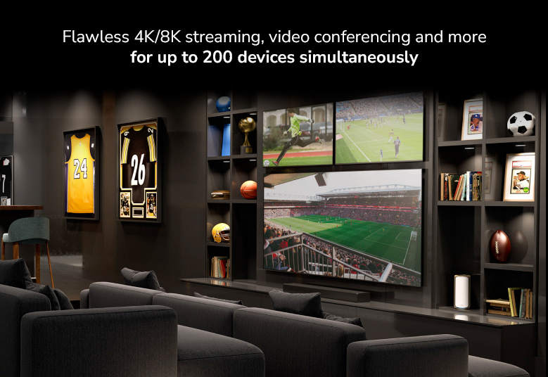 Orbi RBKE973S Flawless 4K 8K streaming, video conferencing and more for up to 200 devices at once