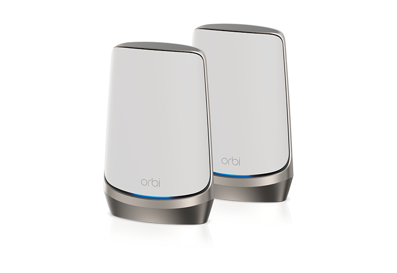 NETGEAR Orbi Quad-Band WiFi 6E Mesh System (RBKE962) with 1 Satellite, AXE11000 Creative white